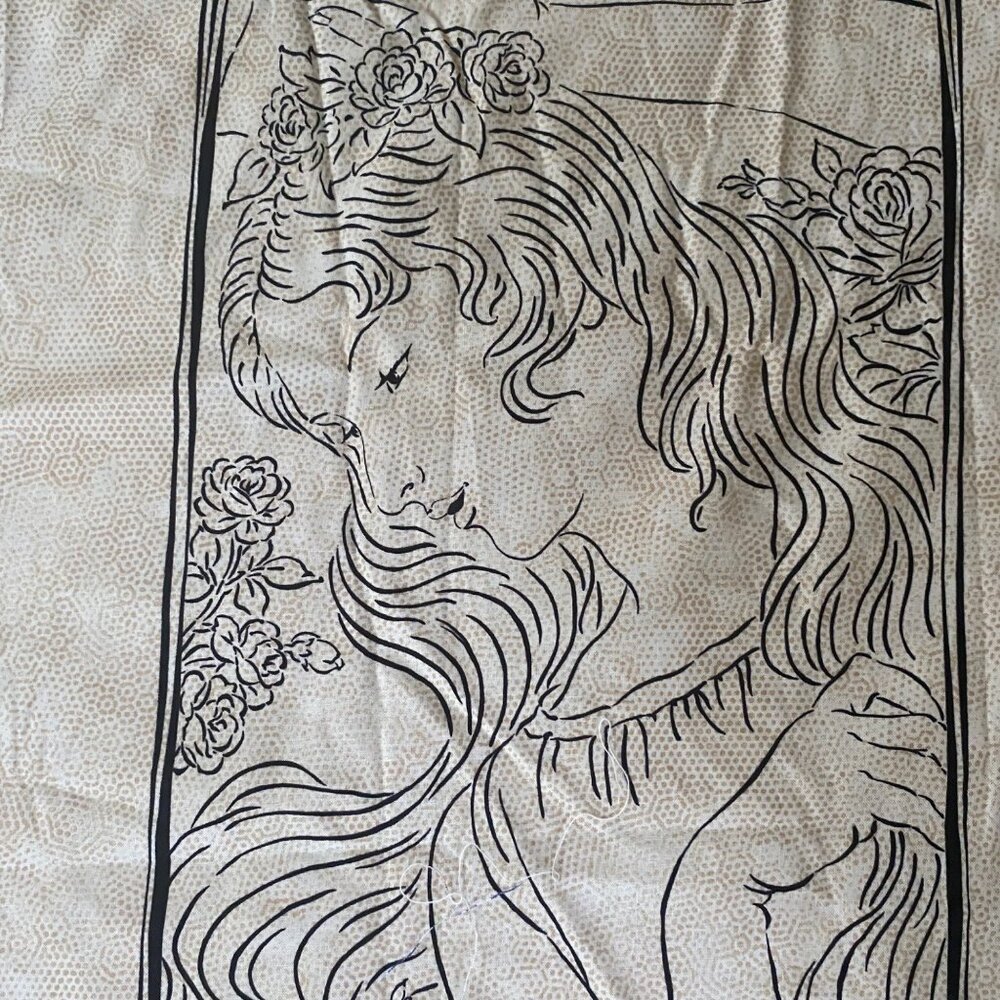 All NoveauF abric Panel By Kathy Hall Andover Fabrics Cream Cotton Sewing Crafts - Picture 3 of 10